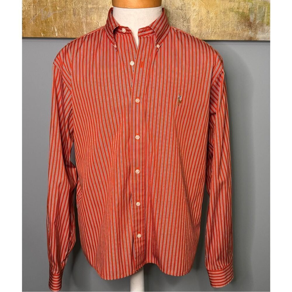 Ralph Lauren Red Striped Dress Shirt